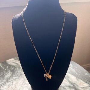 Vintage Catherine Popesco Heart and Key Necklace, 18”